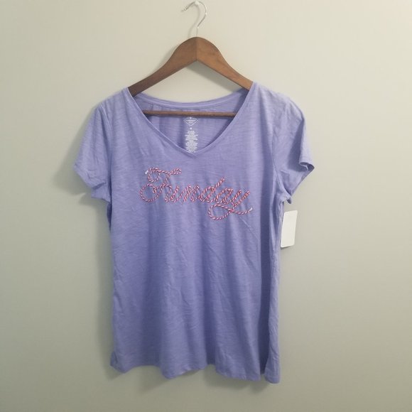 St. John's Bay Womens V- Neck Short Sleeve T-Shirt - Picture 3 of 6